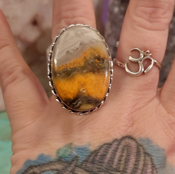 Bumblebee Jasper Ring Size 6.25 - Picture 3 of 7